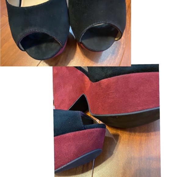 Sandro H12 Abracadabra Suede Platform Colorblock Graphic Ankle Strap Sandals - Picture 5 of 12